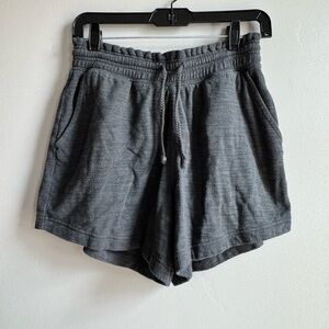 aerie Waffle Knit Gray Lounge Shorts Drawstring Cozy Casual S Coastal Scandi